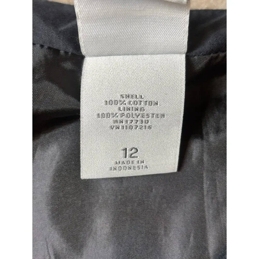 Merona black Cotton A line skirt Size 12 Side Zip